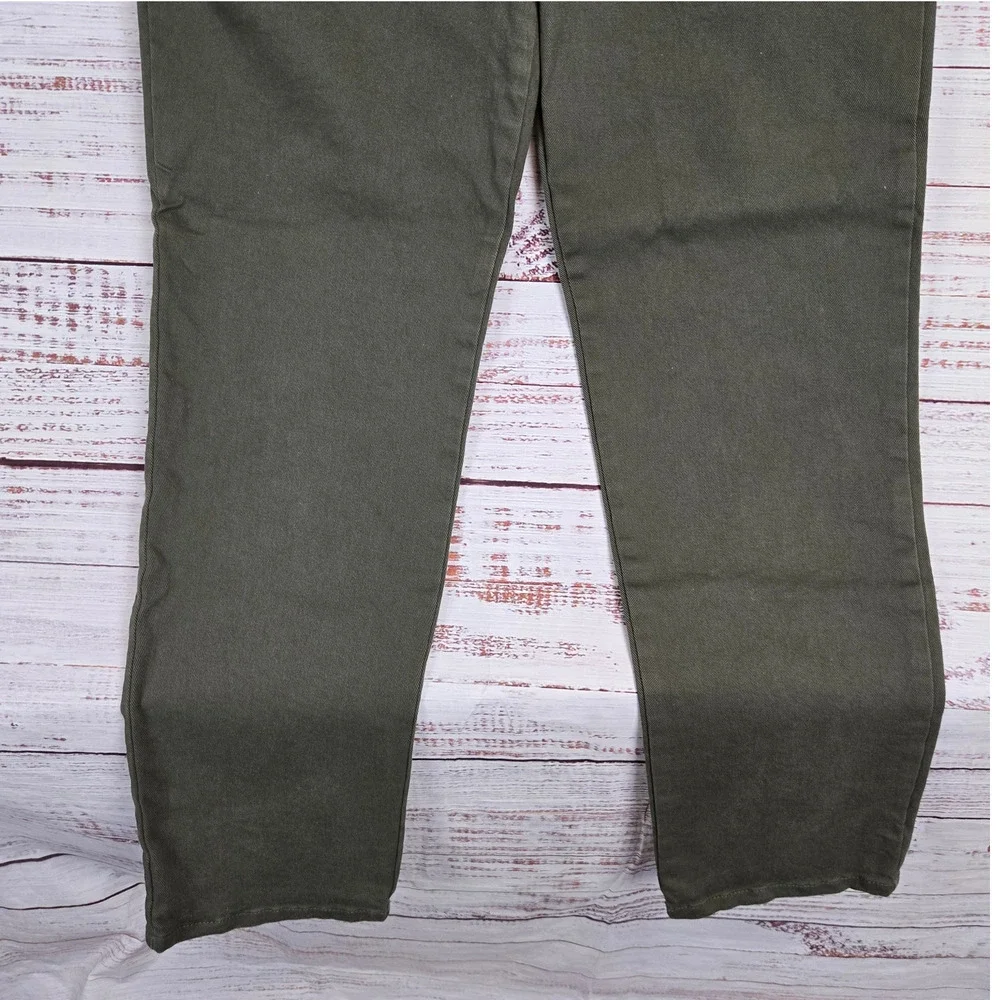 GLO Womens Military Green Mandy Jeans 12 Neutral Earthy Minimalist Basic Casual